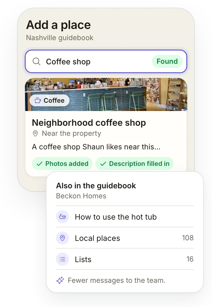 SuiteOp screen for Beckon Homes: Places that fill themselves in