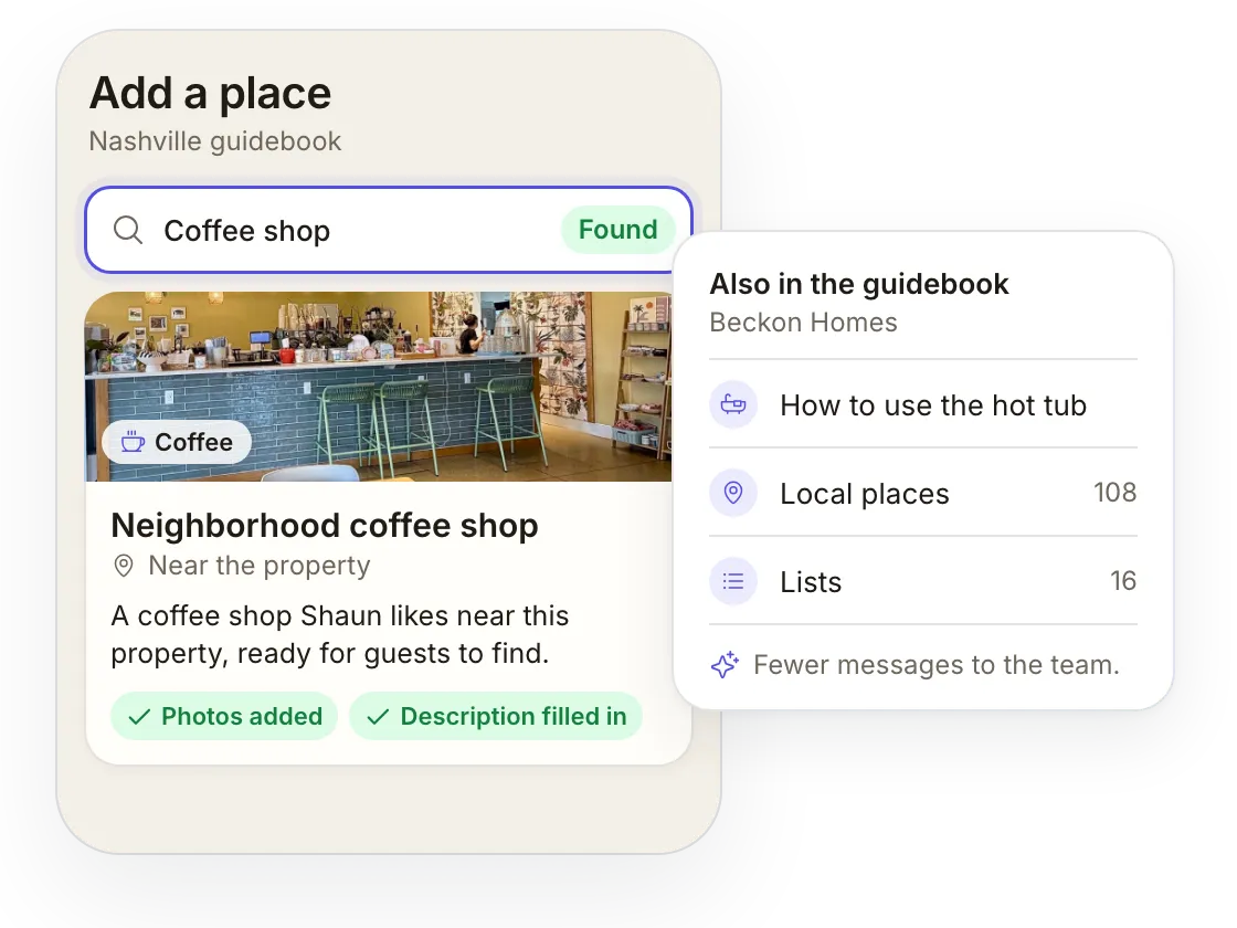 SuiteOp screen for Beckon Homes: Places that fill themselves in