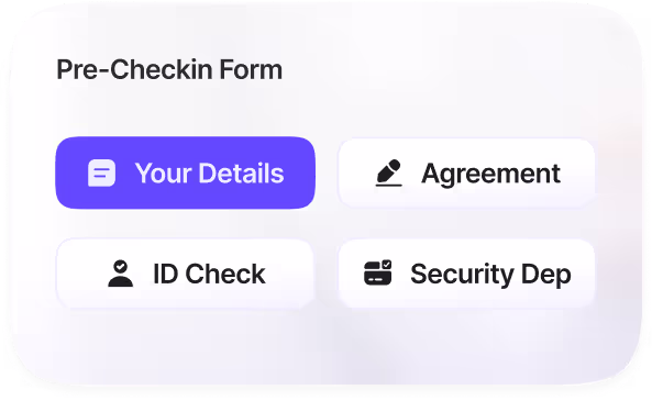 SuiteOp pre-checkin form steps UI