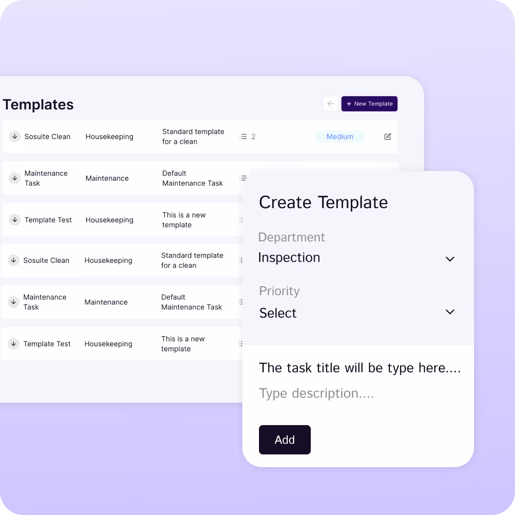 SuiteOp template creation UI screen