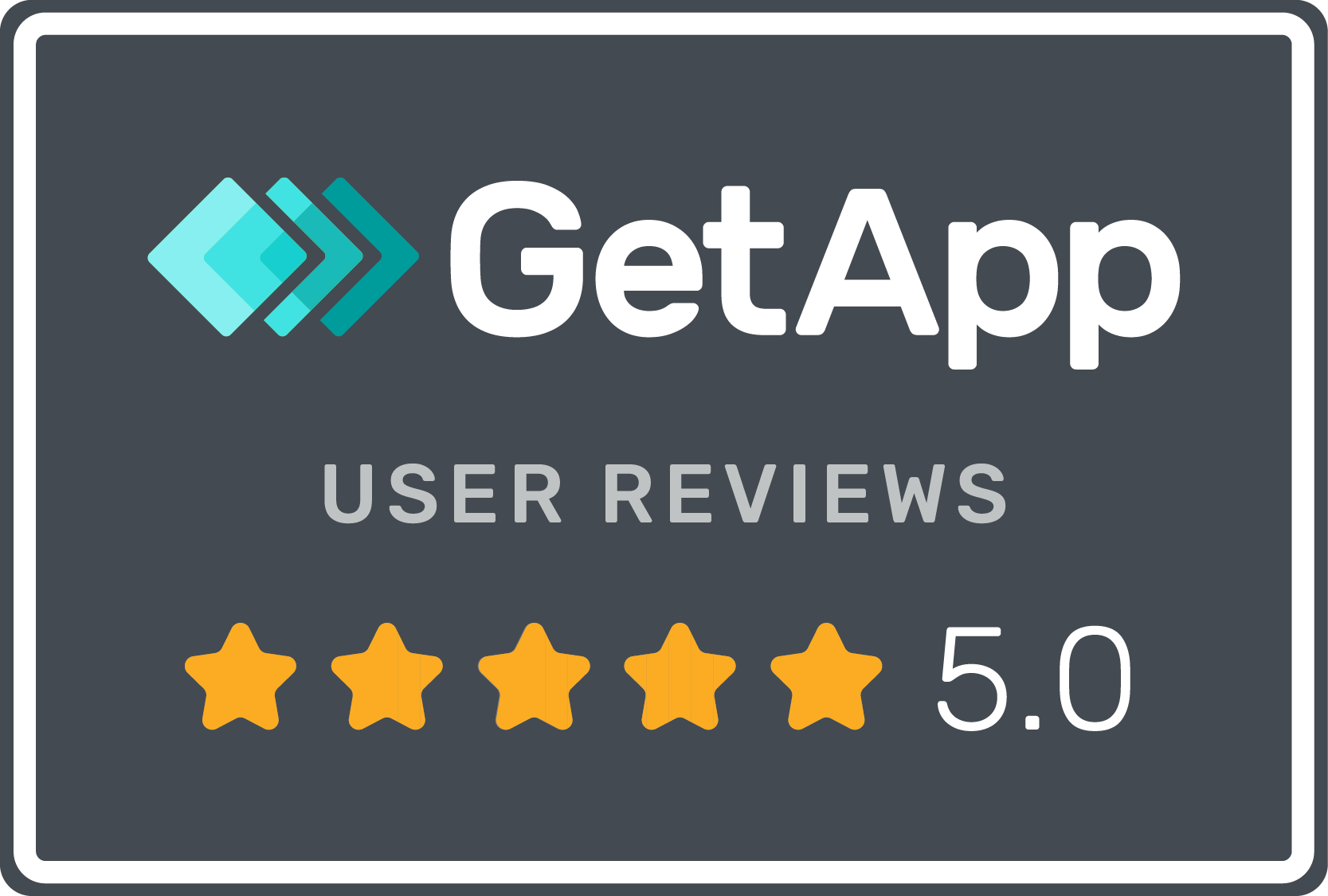 Valoración de 5 estrellas en GetApp